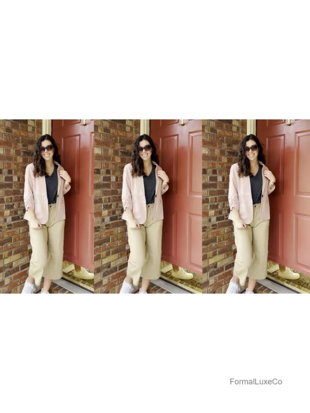 Women's Blazer Suit Jacket 3/4 Sleeve Business Casual Work